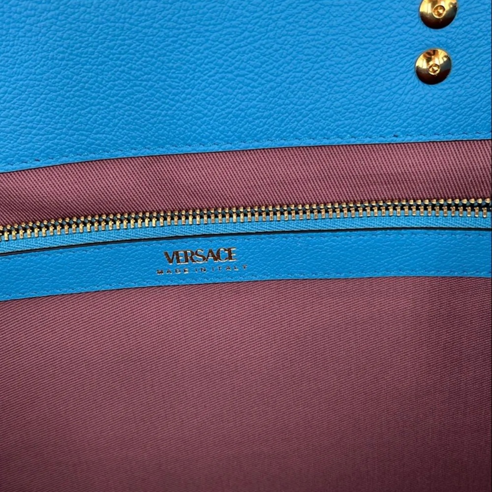 Versace La Medusa Large Chain Tote Bag Blue Women's Handbag crossbody purse - Picture 7 of 16